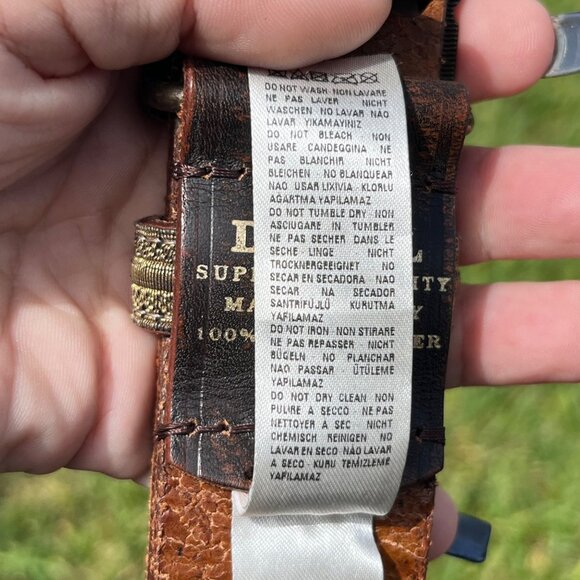 Diesel 1978 Metal Logo Buckle Designer Cow Leather Belt Size 38 - Picture 7 of 10